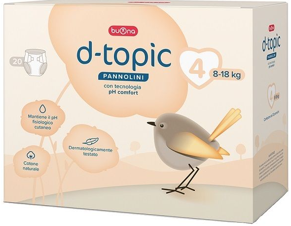 D - TOPIC Pannolini Bambini Taglia 4 20 Pezzi